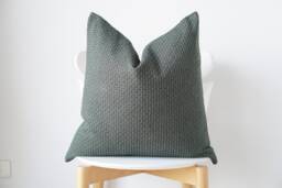 Green & Gray Tribal Hemp Hand Woven Natural Dye Color Hmong Lumbar Pillow Cover - thumbnail 1