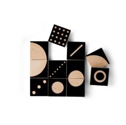 Contrasting Wooden Blocks With Card, Toy Design 60 + 28 Cards, Learning Through Art, Reproducing Patterns, Creative