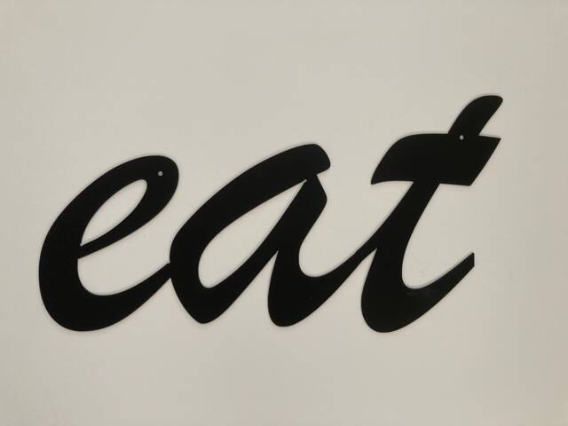 Metal Wall Decor. Eat Sign. Eat. Word Art. Shelf Home Black Kitchen Decor. Sign - image 1