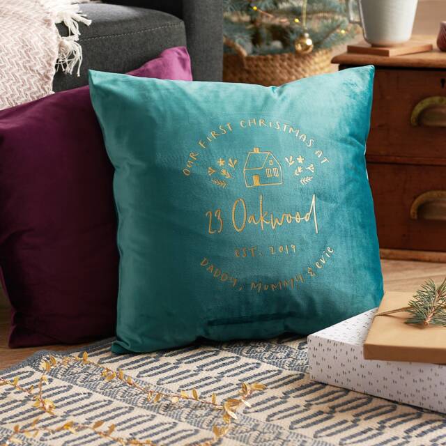 Personalised First Christmas New Home Cushion - image 1