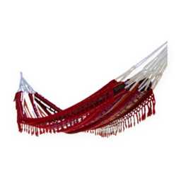 Otavalo Inca Pattern Hammock For 2, Burgundy, 12.8 Ft Long, Lightweight Double Hammock, Colorful Indoor Outdoor Boho Gift