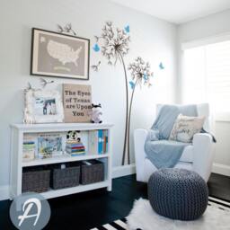 Dandelion Wall Decal With Butterflies Nursery Sticker Decor Art Removable Vinyl -Am026 - thumbnail 2