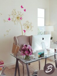 Dandelion Wall Decal With Butterflies Nursery Sticker Decor Art Removable Vinyl -Am026 - thumbnail 1