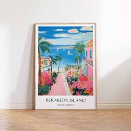 Bermuda Poster, Caribbean Travel, Vacation, Getaway, Print, Decor, Wall Art, Travel Decor - thumbnail 3