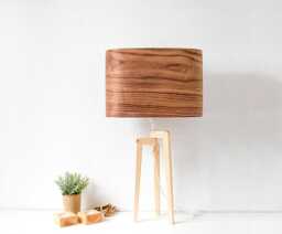 Elegant Walnut Bedside Lamp, Rustic Desk Lamp For Cottage Core Decor, Elevate Your Farmhouse Decor With A Standing