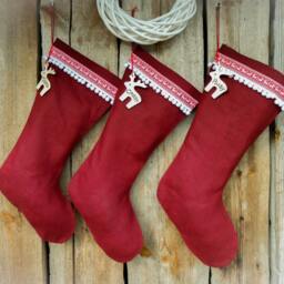 Personalized Christmas Stocking Gift Decor Ornament Holiday Scandinavian Burlap Stockings - thumbnail 3