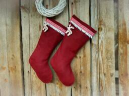 Personalized Christmas Stocking Gift Decor Ornament Holiday Scandinavian Burlap Stockings - thumbnail 1