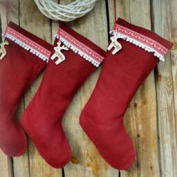 Personalized Christmas Stocking Gift Decor Ornament Holiday Scandinavian Burlap Stockings - thumbnail 2