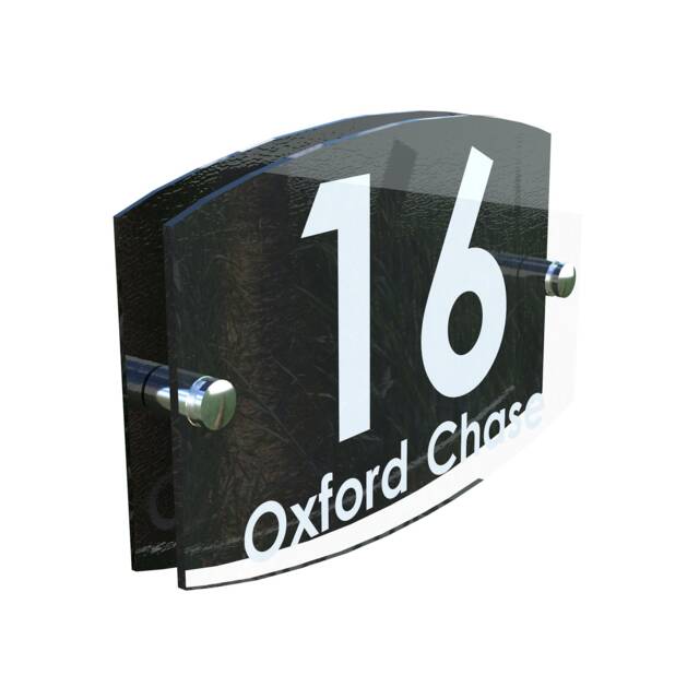 Modern Contemporary Property Number Door Sign Plaque - Ema5-19W-B-C - image 1