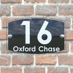 Modern Contemporary Property Number Door Sign Plaque - Ema5-19W-B-C - thumbnail 3