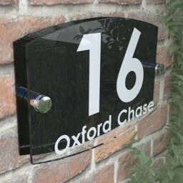 Modern Contemporary Property Number Door Sign Plaque - Ema5-19W-B-C - thumbnail 2