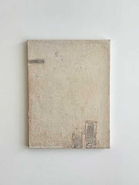 Wabi-Sabi Abstract Painting White Textured Art, 18x24 Canvas - image 1