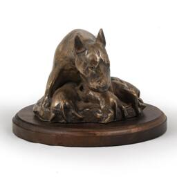 Bull Terrier - Mama, Dog Wooden Base Statue, Limited Edition, Artdog - thumbnail 1