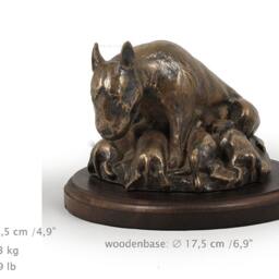 Bull Terrier - Mama, Dog Wooden Base Statue, Limited Edition, Artdog - thumbnail 4