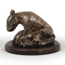 Bull Terrier - Mama, Dog Wooden Base Statue, Limited Edition, Artdog - thumbnail 3