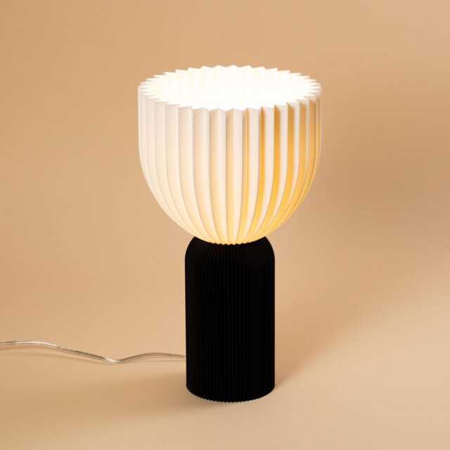 Lamp C Black X Snow White Minimalist Modern Lamp 3D Printed Made Of Bioplastic - image 1