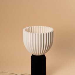 Lamp C Black X Snow White Minimalist Modern Lamp 3D Printed Made Of Bioplastic - thumbnail 3