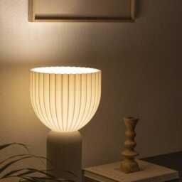 Lamp C Black X Snow White Minimalist Modern Lamp 3D Printed Made Of Bioplastic - thumbnail 2