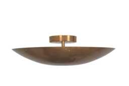 Mid Century Modern Brass Dome Light Perforated Design Flush Mount - thumbnail 1