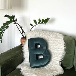 Letter Pillow Room Decor Velvet Fabric Letters Shaped Cream Stuffed Baby Room - thumbnail 2