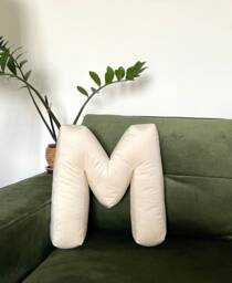 Letter Pillow Room Decor Velvet Fabric Letters Shaped Cream Stuffed Baby Room