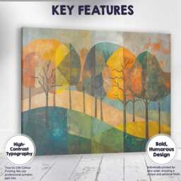Modern Geometric Forest Hills Abstract Landscape Canvas Wall Art Print Decor Picture Ready To Hang - thumbnail 1