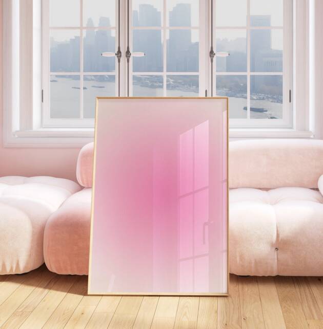 Pink Fade Aura Print Wall Art, Home Decor, Print, Trendy Modern Gallery Prints, Preppy 2386 - image 1