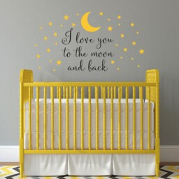 "Moon & Stars Wall Decal Nursery Decor, "