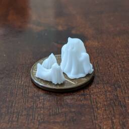 Cute Nano Miniature Halloween Horned Ghost & Pets, Cat Or Dog, Gothic Decor, Tiny Decor - thumbnail 2