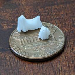 Cute Nano Miniature Halloween Horned Ghost & Pets, Cat Or Dog, Gothic Decor, Tiny Decor - thumbnail 3