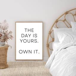 Motivational Wall Art, The Day Is Yours, Poster, Inspirational Positive Quotes, Home Office Decor, Prints - thumbnail 2