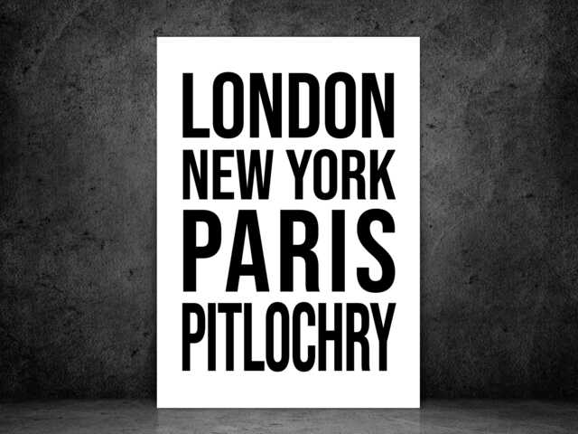 Pitlochry Iconic Bold Town Scotland Print Poster - Gift Bespoke A5 A4 A3 Framed Or Unframed - image 1