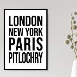 Pitlochry Iconic Bold Town Scotland Print Poster - Gift Bespoke A5 A4 A3 Framed Or Unframed - thumbnail 3