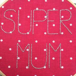 Super Mum Embroidery Hoop Wall Art, Mother's Day Gift, Embroidered Decoration - thumbnail 3