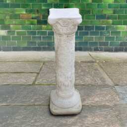 Stone Column Statue Concrete Pedestal Figurine Outdoor Plant Ornament Stand Lover Gift Handmade Garden & Home Decor Yard Art - thumbnail 4