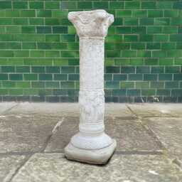 Stone Column Statue Concrete Pedestal Figurine Outdoor Plant Ornament Stand Lover Gift Handmade Garden & Home Decor Yard Art - thumbnail 2