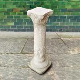Stone Column Statue Concrete Pedestal Figurine Outdoor Plant Ornament Stand Lover Gift Handmade Garden & Home Decor Yard Art - thumbnail 1