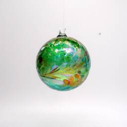 E00-62 Handblown Iridescent Ornament Emerald - thumbnail 1
