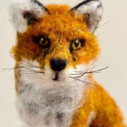 Realistic Needle Felted Red Fox Sculpture - Handmade Felt Figurine, Woodland Animal Decor, Lover Gift - thumbnail 3