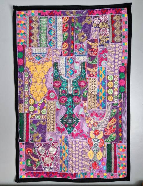 Vintage Sari Wall Hanging 100x150cm. Indian Home Deco - image 1