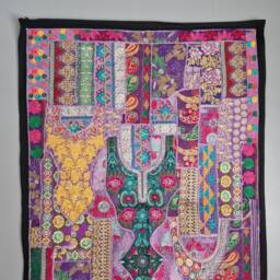 Vintage Sari Wall Hanging 100x150cm. Indian Home Deco - thumbnail 3