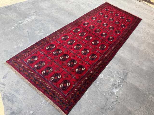 3'1x10'2 Bukhara Wool Runner Rug - Hand-Knotted High Pile Turkmen Crafted , Oriental Geometric Design Cozy Home Decor Rug - image 1