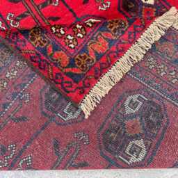 3'1x10'2 Bukhara Wool Runner Rug - Hand-Knotted High Pile Turkmen Crafted , Oriental Geometric Design Cozy Home Decor Rug - thumbnail 4