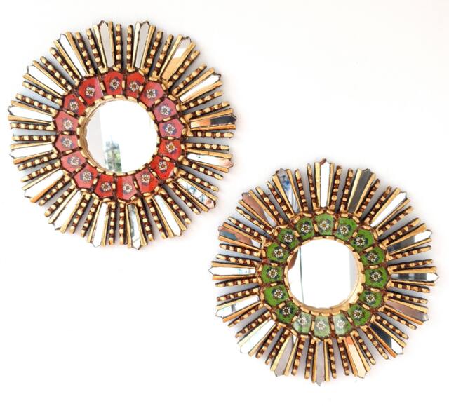 "Peruvian Mirrors "" 35cm Duo Green Red " - image 1
