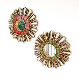 "Peruvian Mirrors "" 35cm Duo Green Red " - thumbnail 2