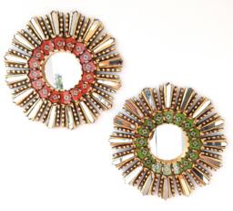 "Peruvian Mirrors "" 35cm Duo Green Red "