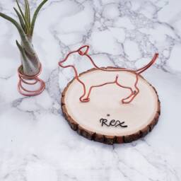 Wire Chihuahua Sculpture, Pet Memorial Portrait, Dog Lover Gift - thumbnail 3