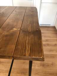 Waney Edge High Bar Table Rustic 45mm Live Edge, 45cm/58cm Or 78cm Depth, Industrial Tube Legs, Black, Raw, Galvanised Leg Options