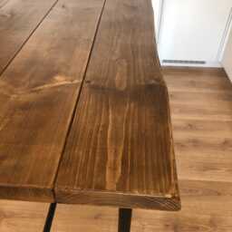 Waney Edge High Bar Table Rustic 45mm Live Edge, 45cm/58cm Or 78cm Depth, Industrial Tube Legs, Black, Raw, Galvanised Leg Options - thumbnail 2
