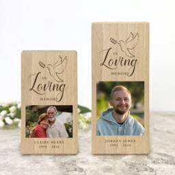 Personalised Memorial Photo Tea Light Holder - Solid Wood Remembrance Gift - thumbnail 3